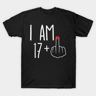 Vintage 18th Birthday I Am 17 Plus 1 Middle Finger T-Shirt